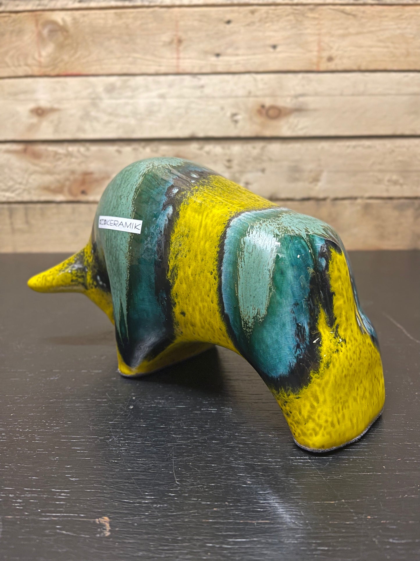 Otto Keramik Medium Ceramic Bull West German Pottery Fat Lava