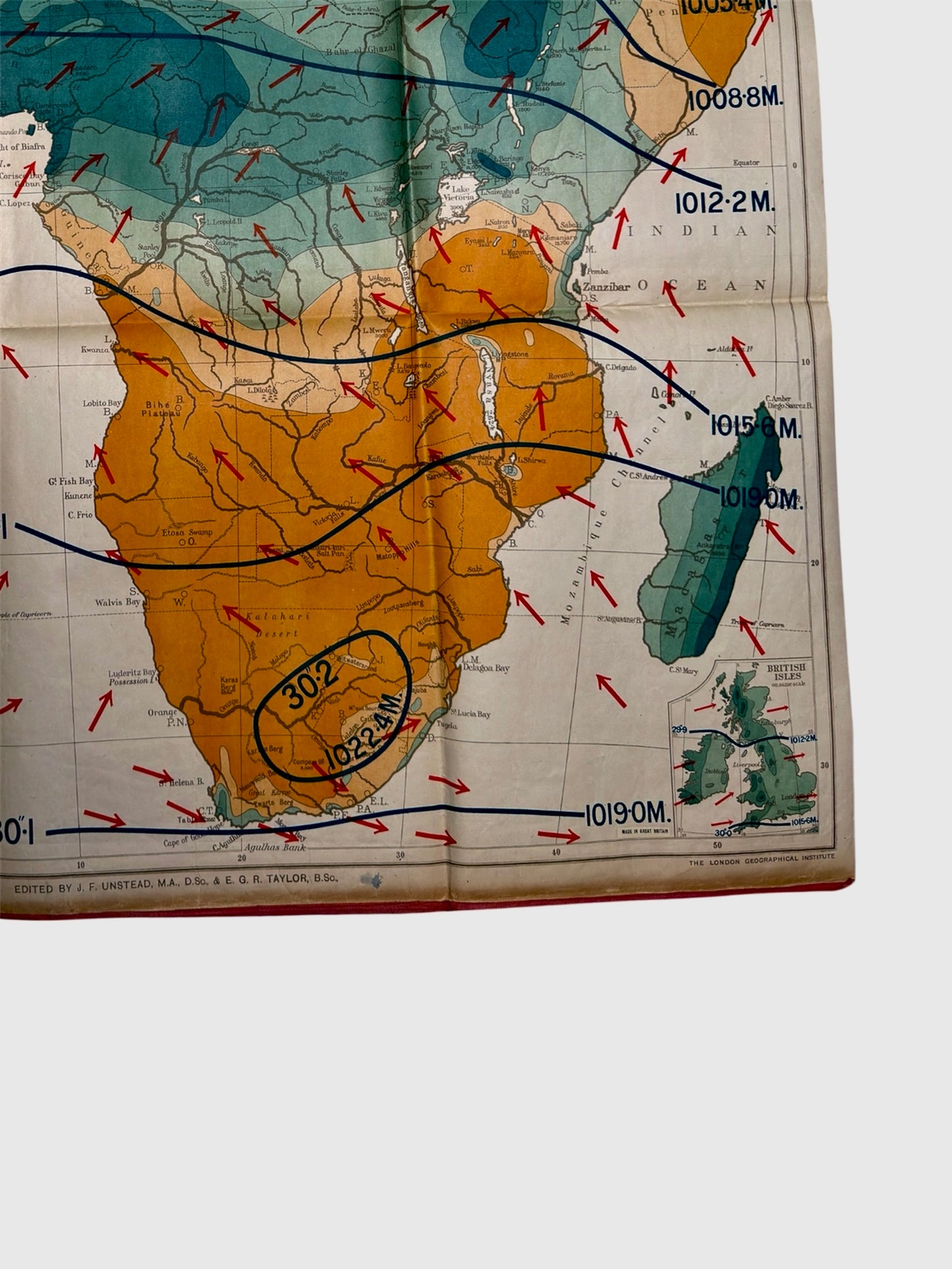 Philips Comparative Wall Atlas Of Africa Circa 1950s