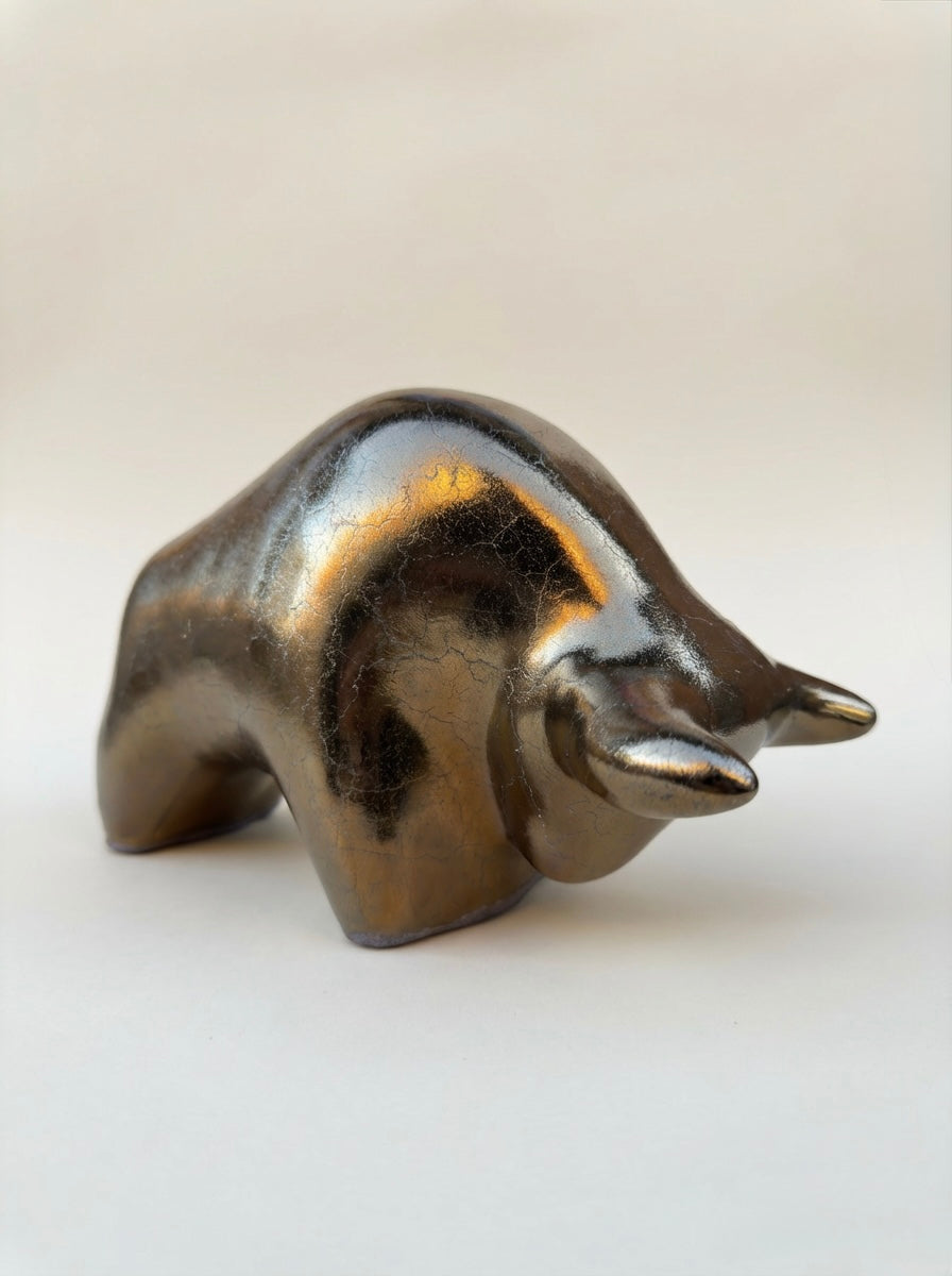 Otto Keramik Classic Ceramic Bull West German Pottery Fat Lava