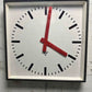 Large Czech Industrial 1970s Square Factory Clocks By Pragotron