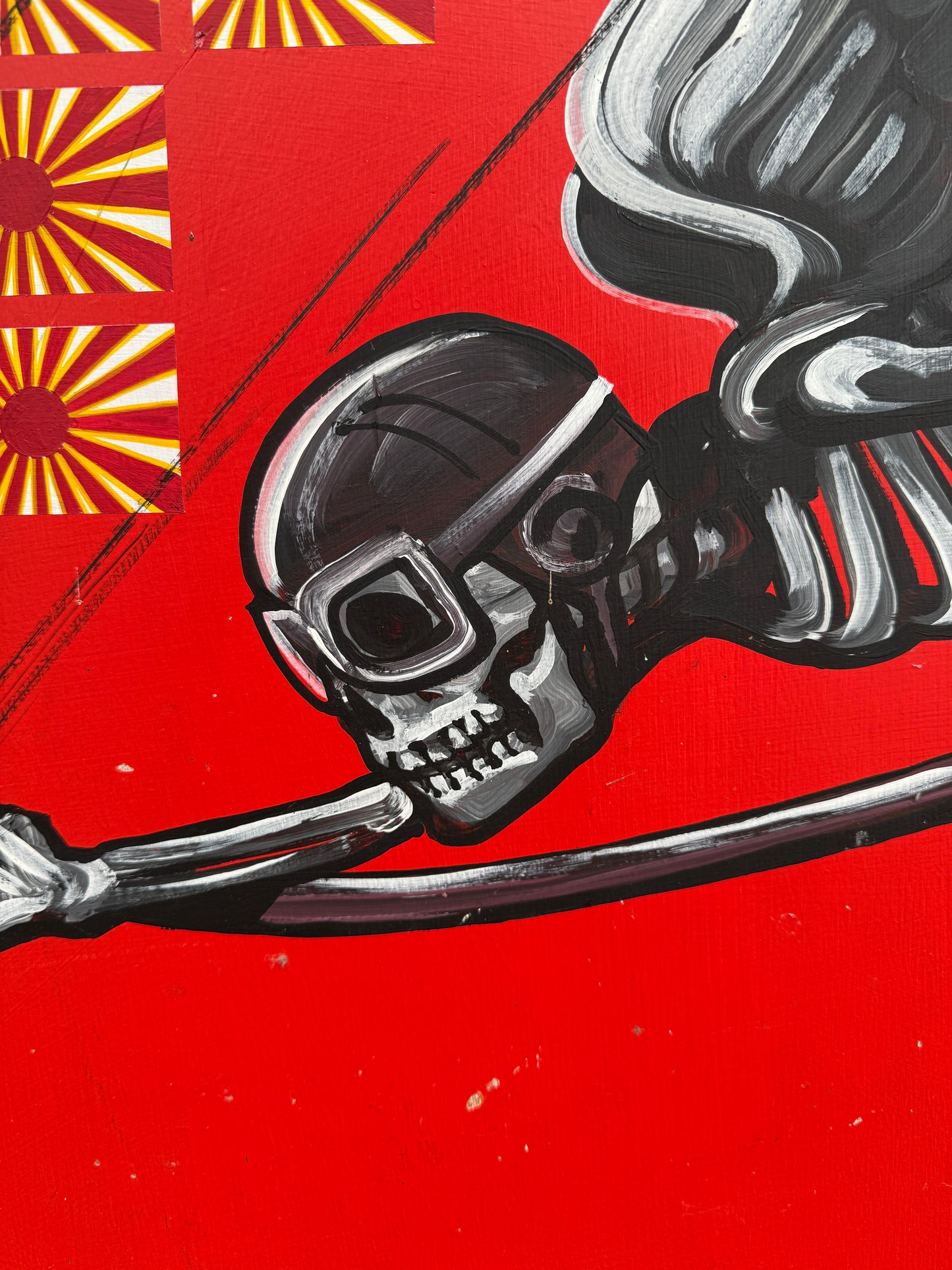 WW2 American Air Force Grim Reapers Nose Art Hand Painted On Board
