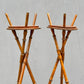 Rare Early Pair Of 1800s Campaign Washbowl Stands