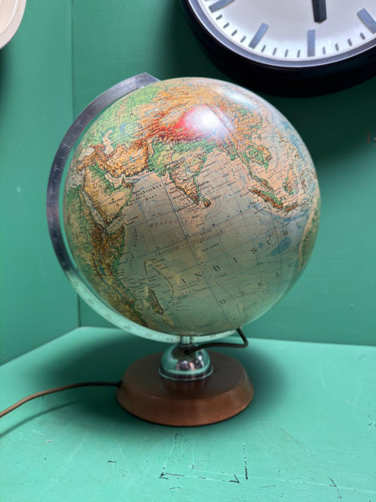 Vintage 1960s German Glass Globe Lamp By JRO Globus Munchen