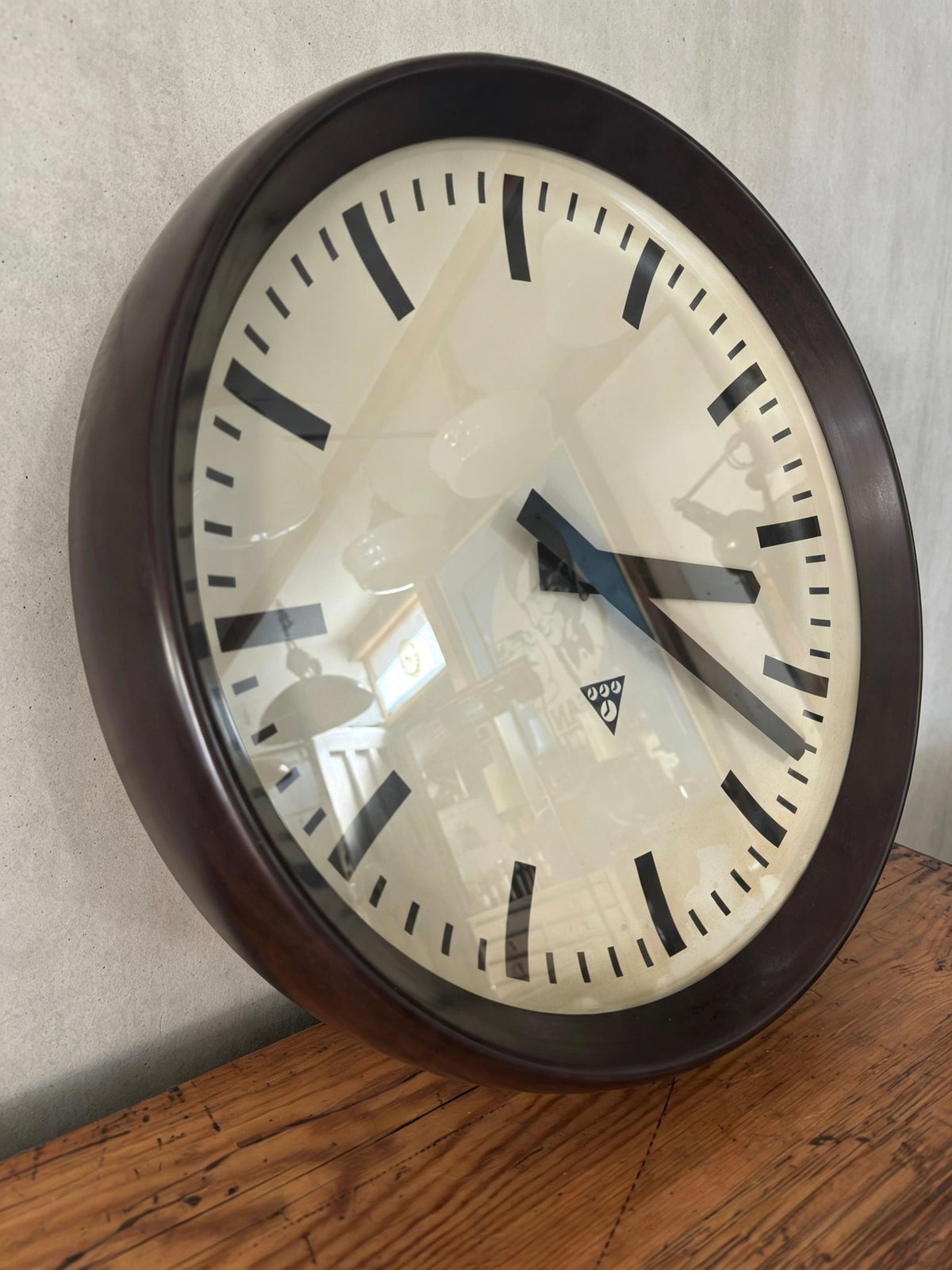 Large Czech 1950s Bakelite Office / Factory Clocks By Pragotron