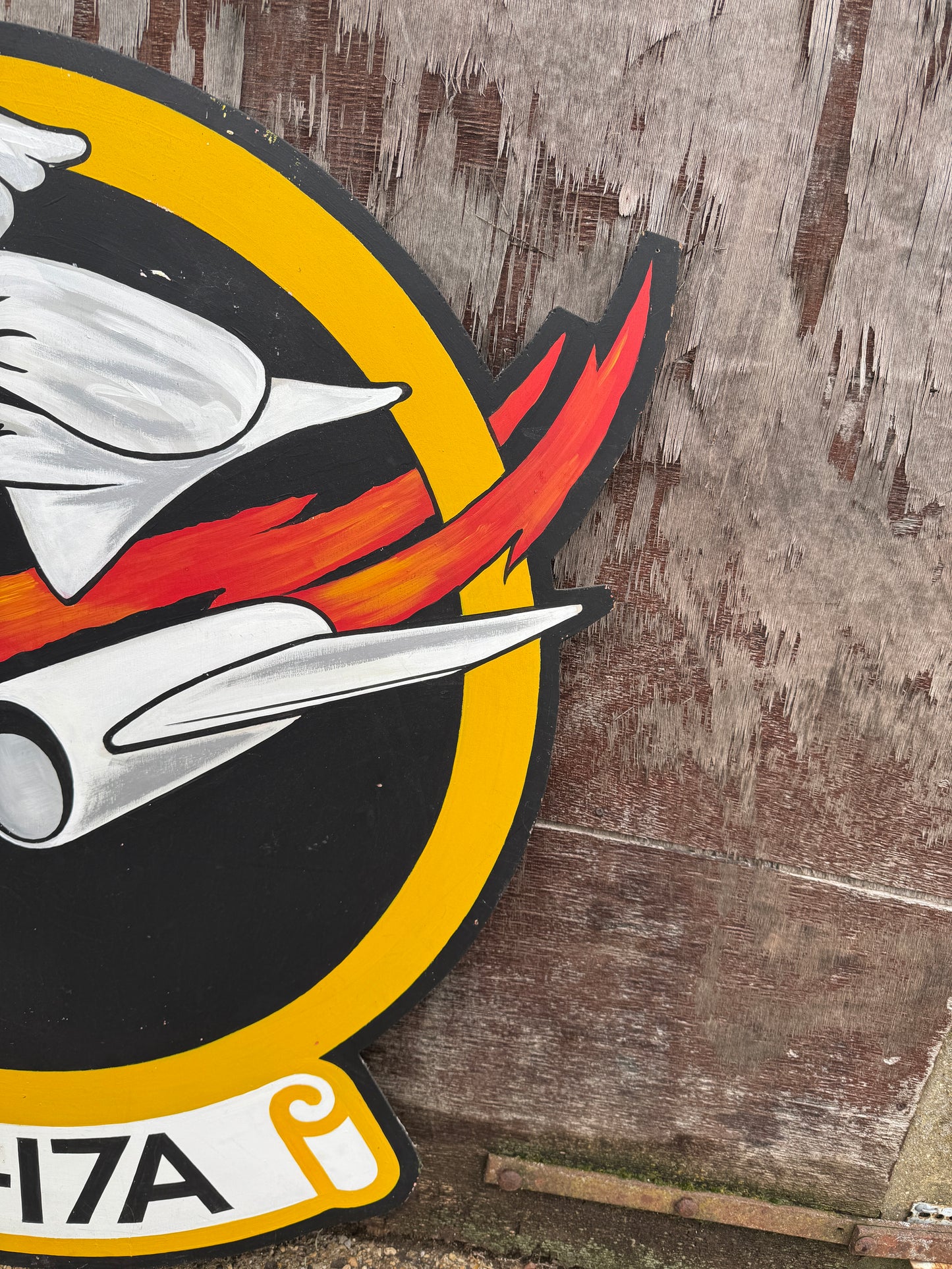 WW2 American Air Force VF-17A Nose Art Hand Painted On Board