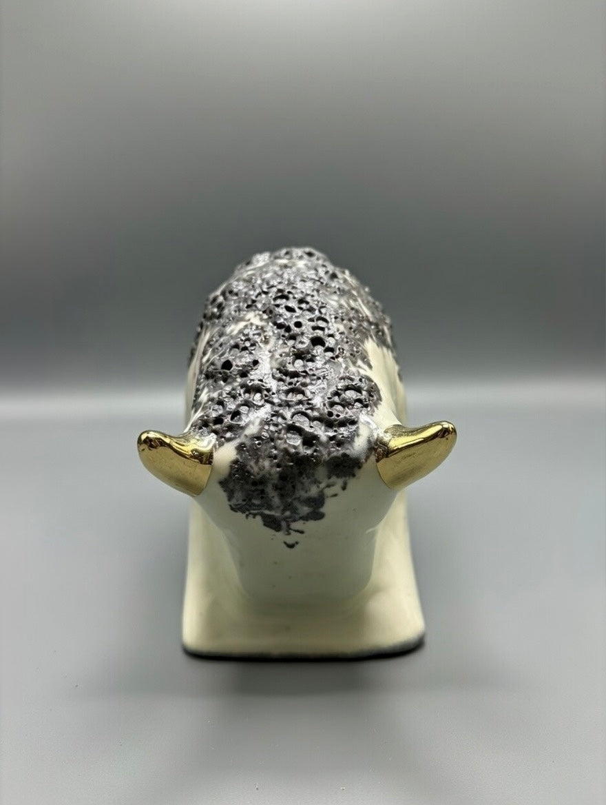 Otto Keramik Gold Edition Ceramic Bull West German Pottery Fat Lava
