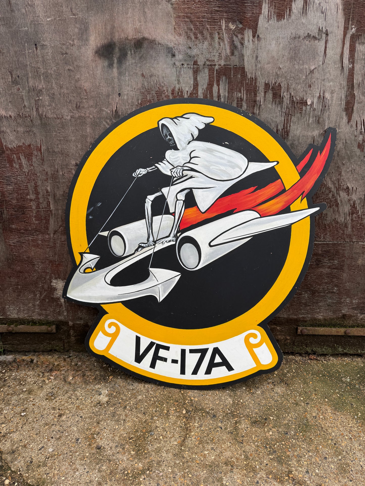 WW2 American Air Force VF-17A Nose Art Hand Painted On Board