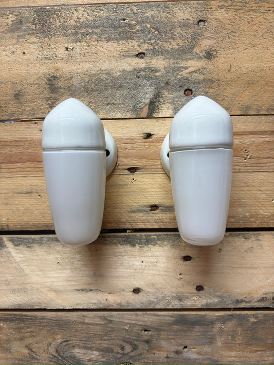 1950s Porcelain & Opaline Glass Bathroom Lights By Sigvard Bernadotte For IFO