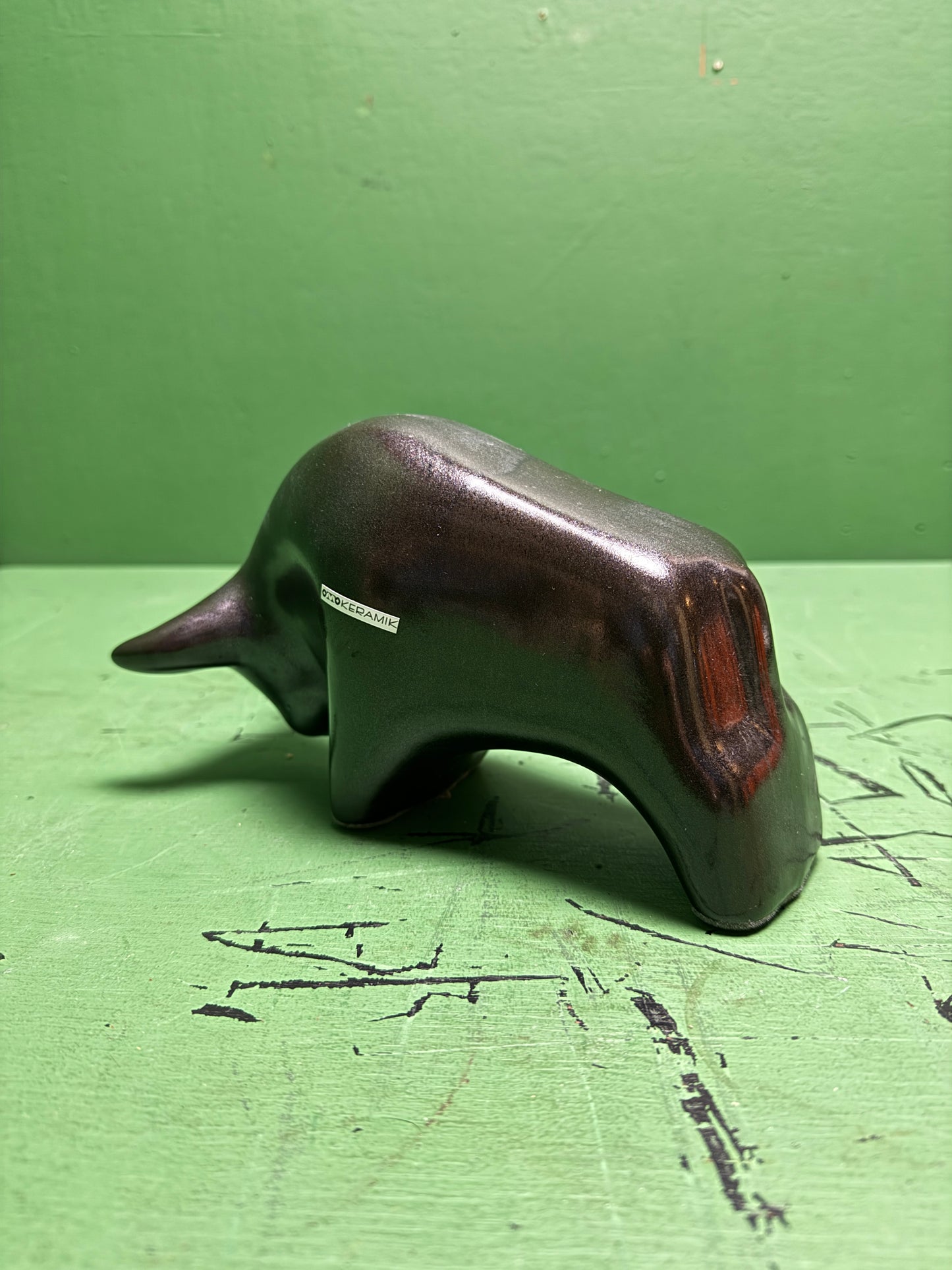 Otto Keramik Classic Ceramic Bull West German Pottery Fat Lava