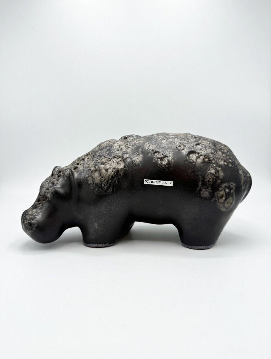Otto Keramik Ceramic Hippopotamus West German Pottery Fat Lava