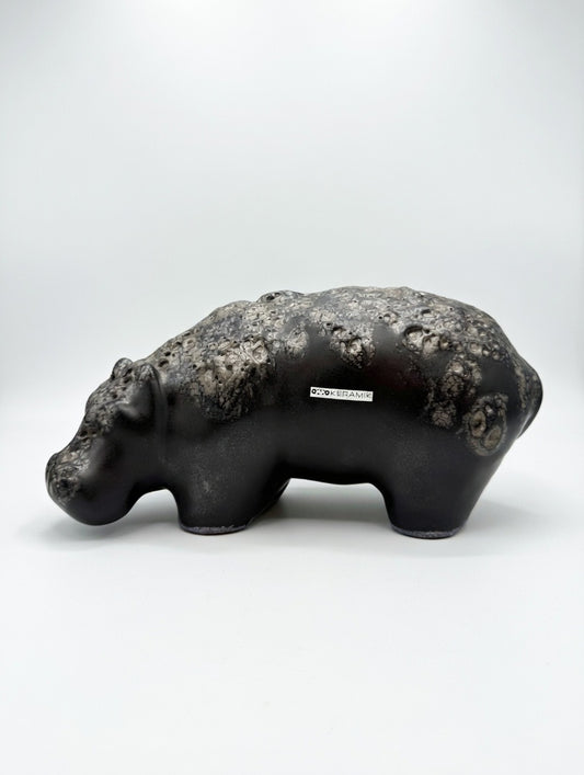 Otto Keramik Ceramic Hippopotamus West German Pottery Fat Lava