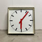 Large Czech Industrial 1970s Square Factory Clocks By Pragotron
