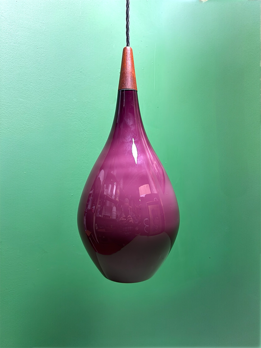 Large 1960s Danish Droplet Pendant Light By Holmegaard