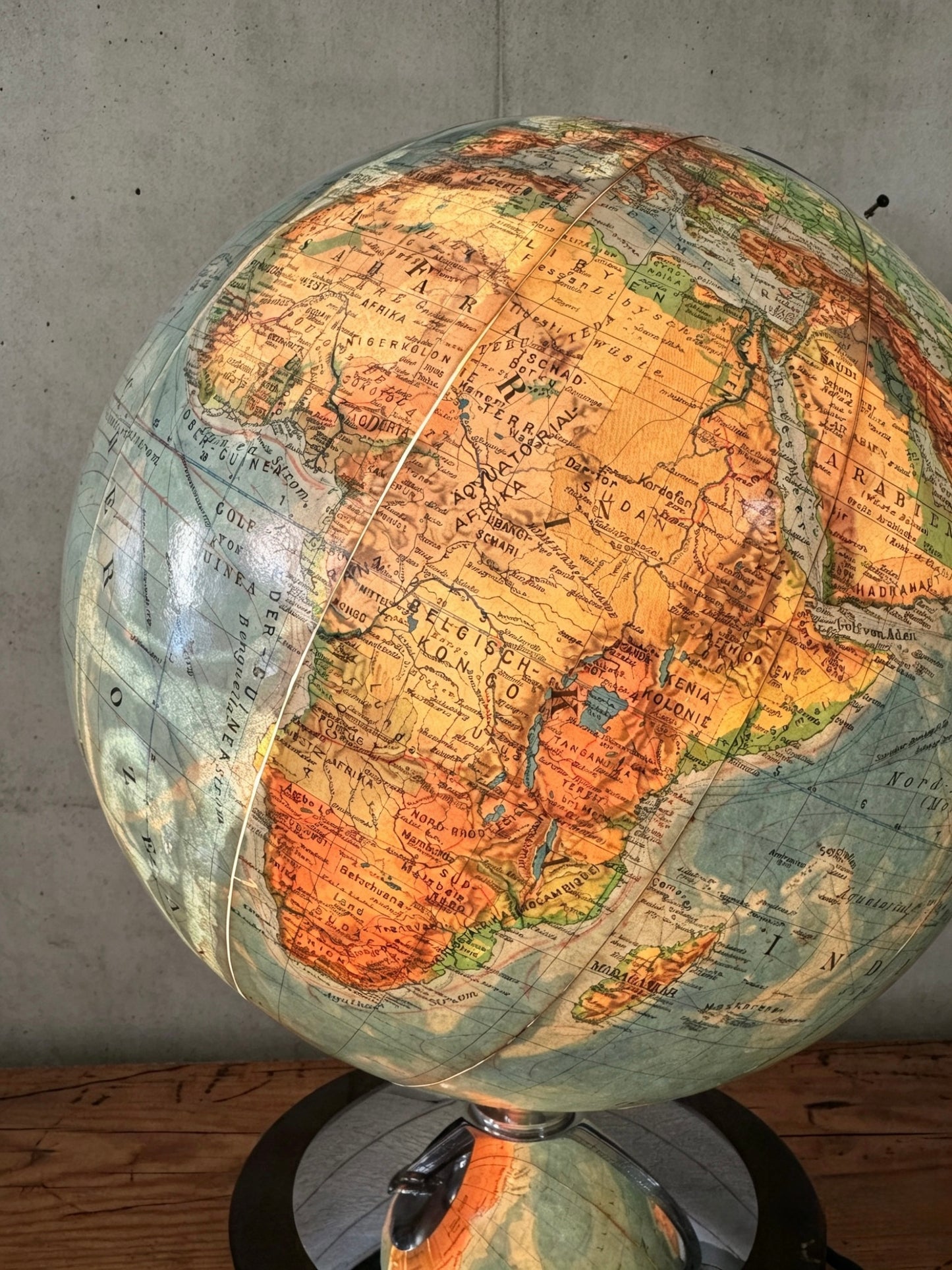 Vintage 1960s DBG Duo Glass Globe Lamp Darmstadt Germany
