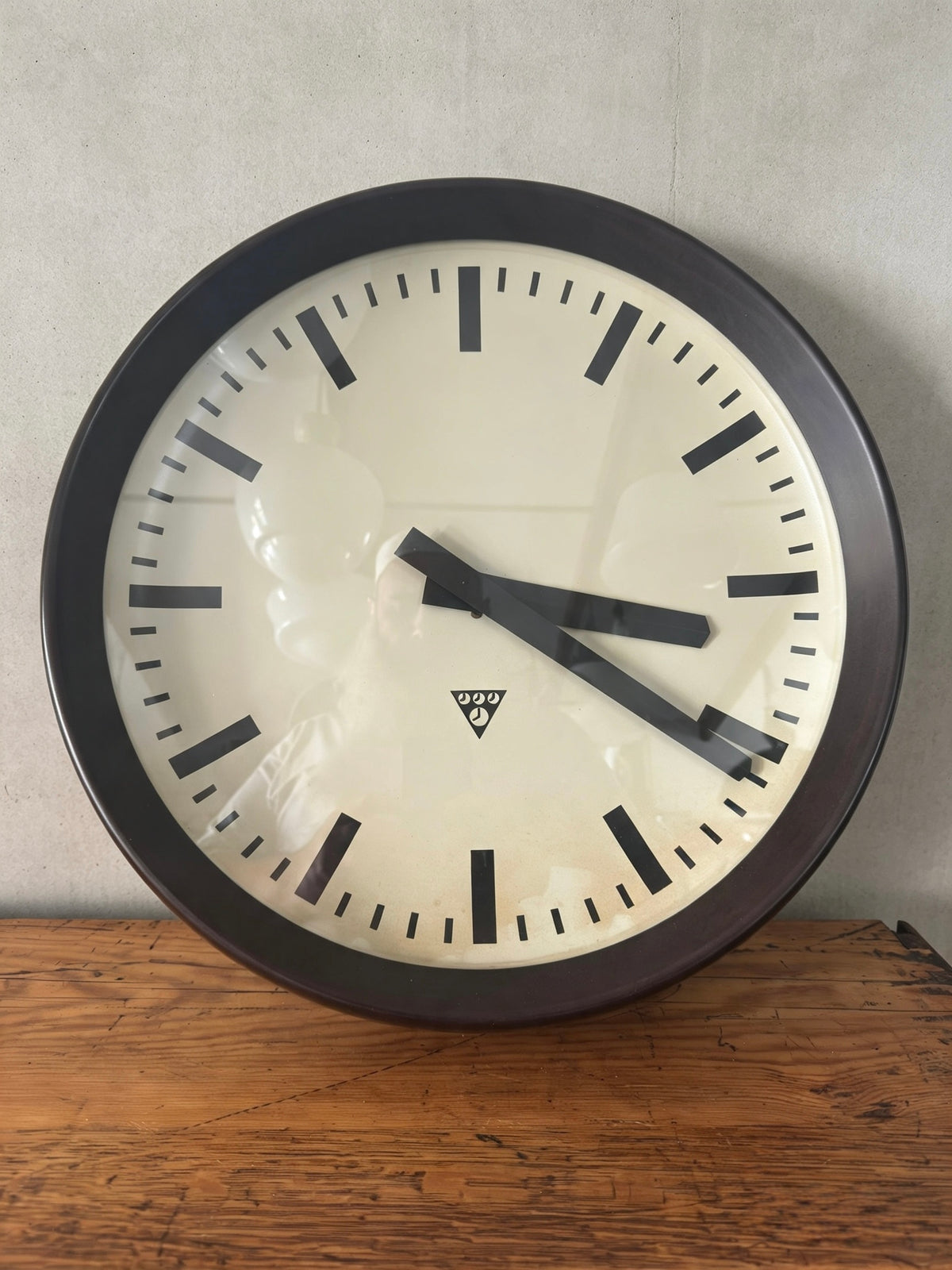 Large Czech 1950s Bakelite Office / Factory Clocks By Pragotron