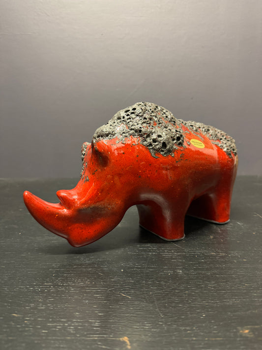 Exclusive Otto Keramik Ceramic Rhino West German Pottery Fat Lava