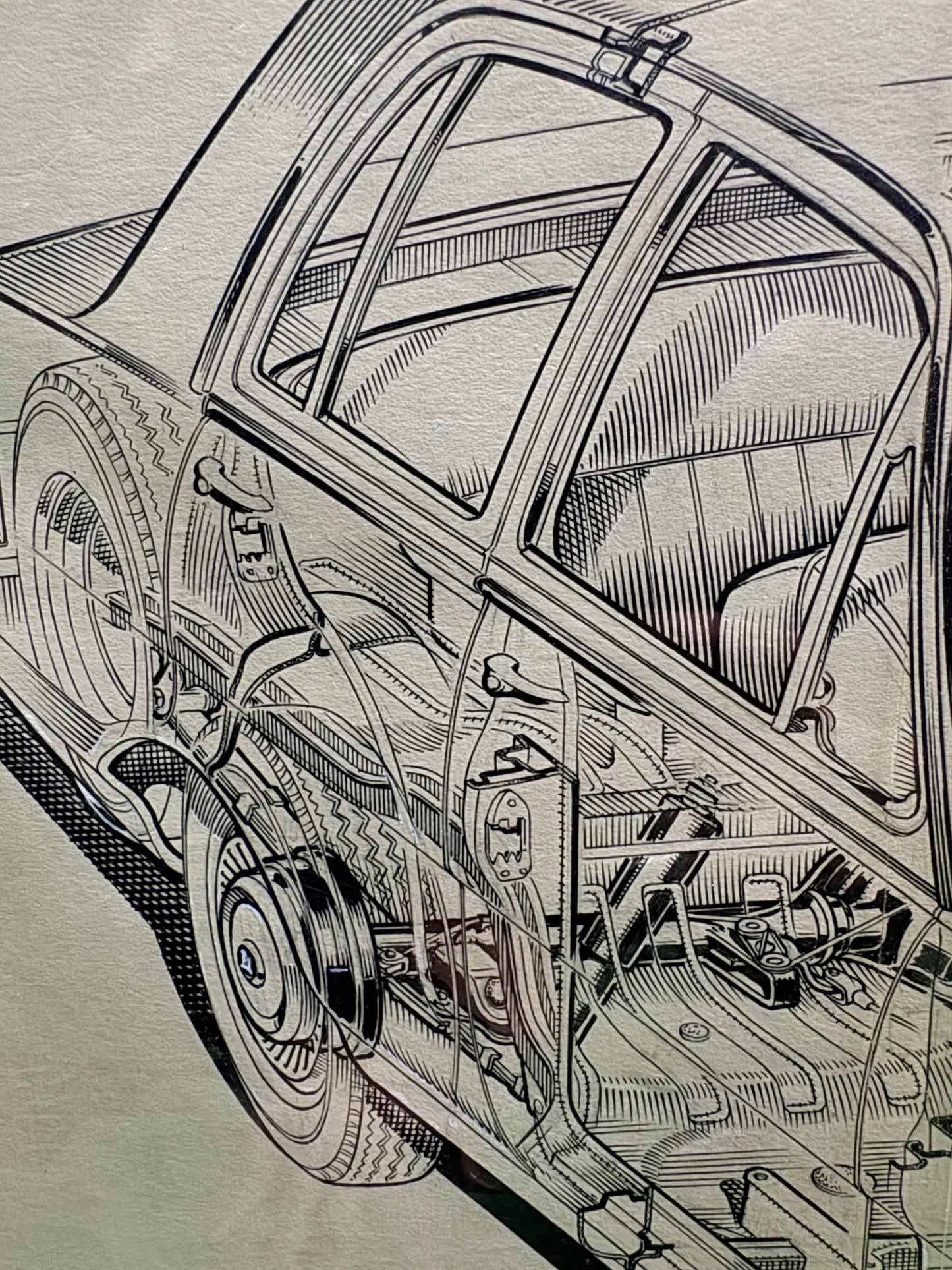 Vauxhall Victor Pen & Ink Cutaway By Brian Hatton 1965