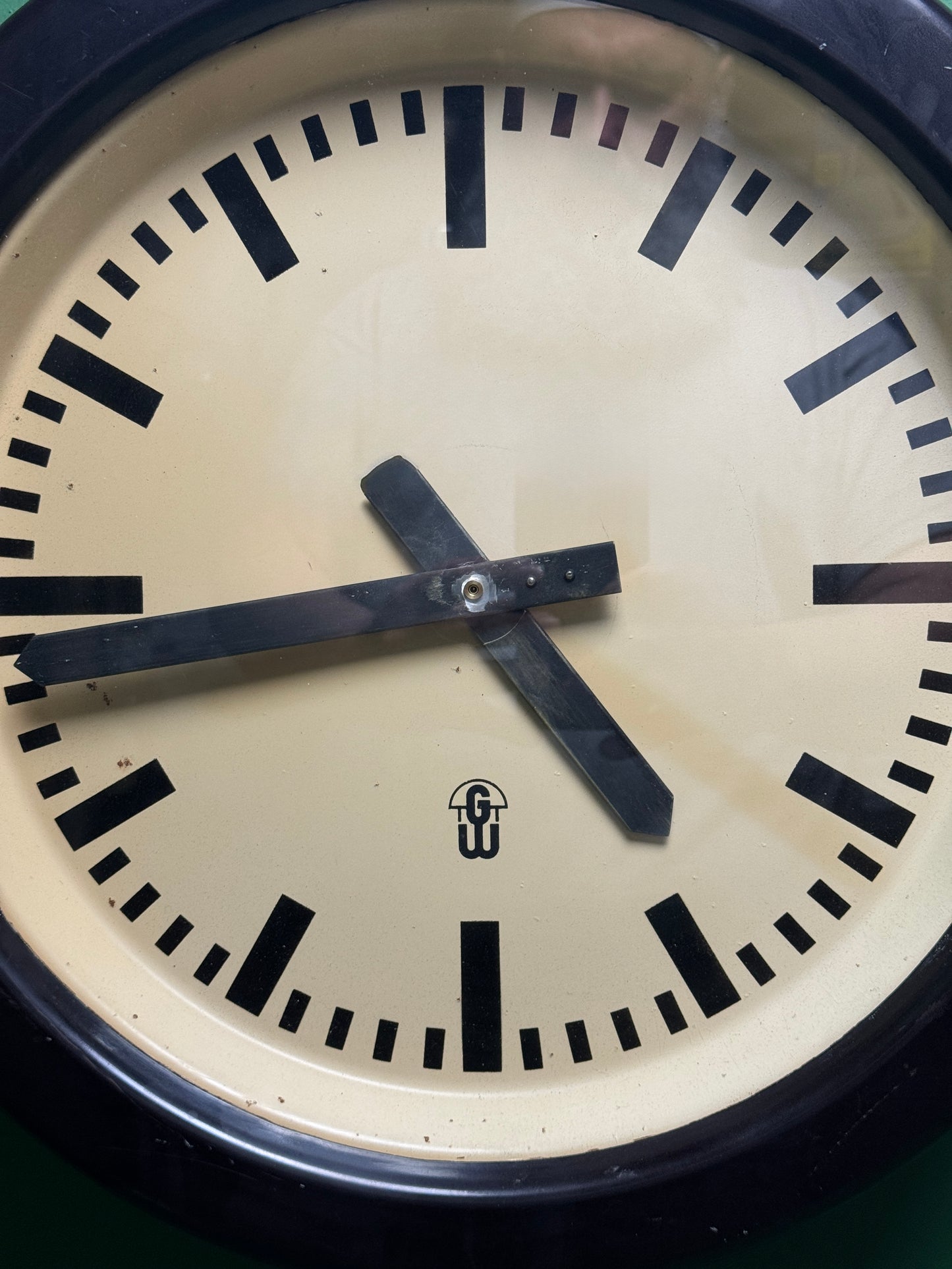 Large 1960's East German Industrial Factory Clocks By GW