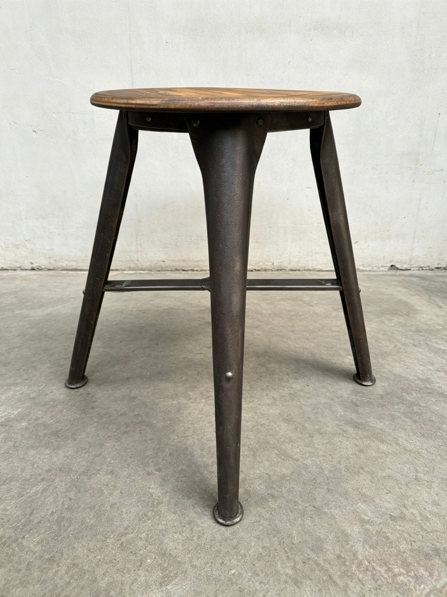 Rare 4 Leg Industrial Work Stool By Ama 1930s