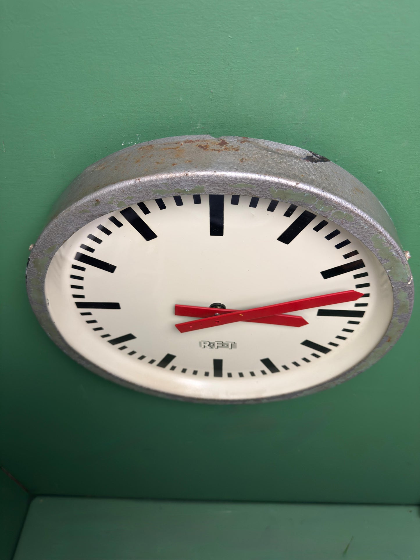 1970s East German Industrial Factory Clock By RFT