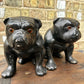 Pair Of Ceramic Bulldogs Dated 1923