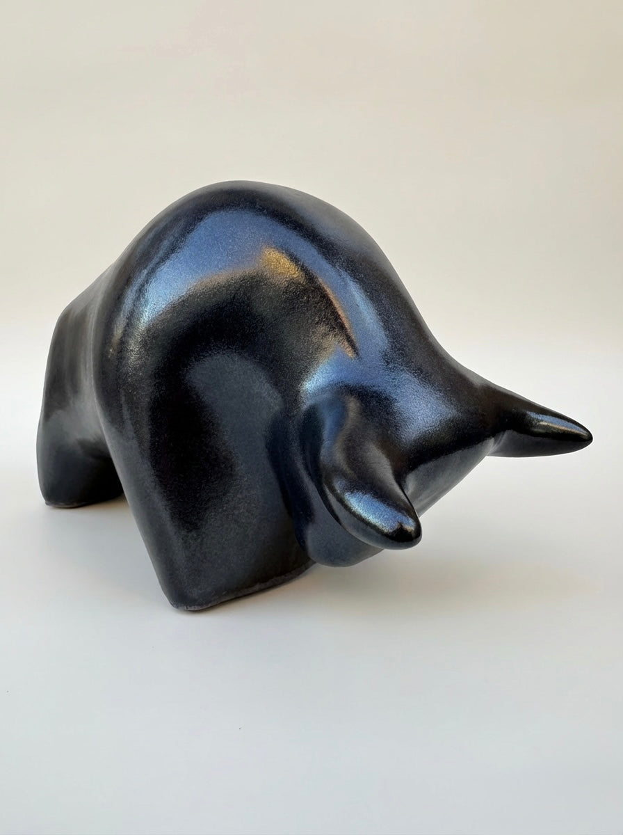 Otto Keramik Classic Ceramic Bull West German Pottery Fat Lava