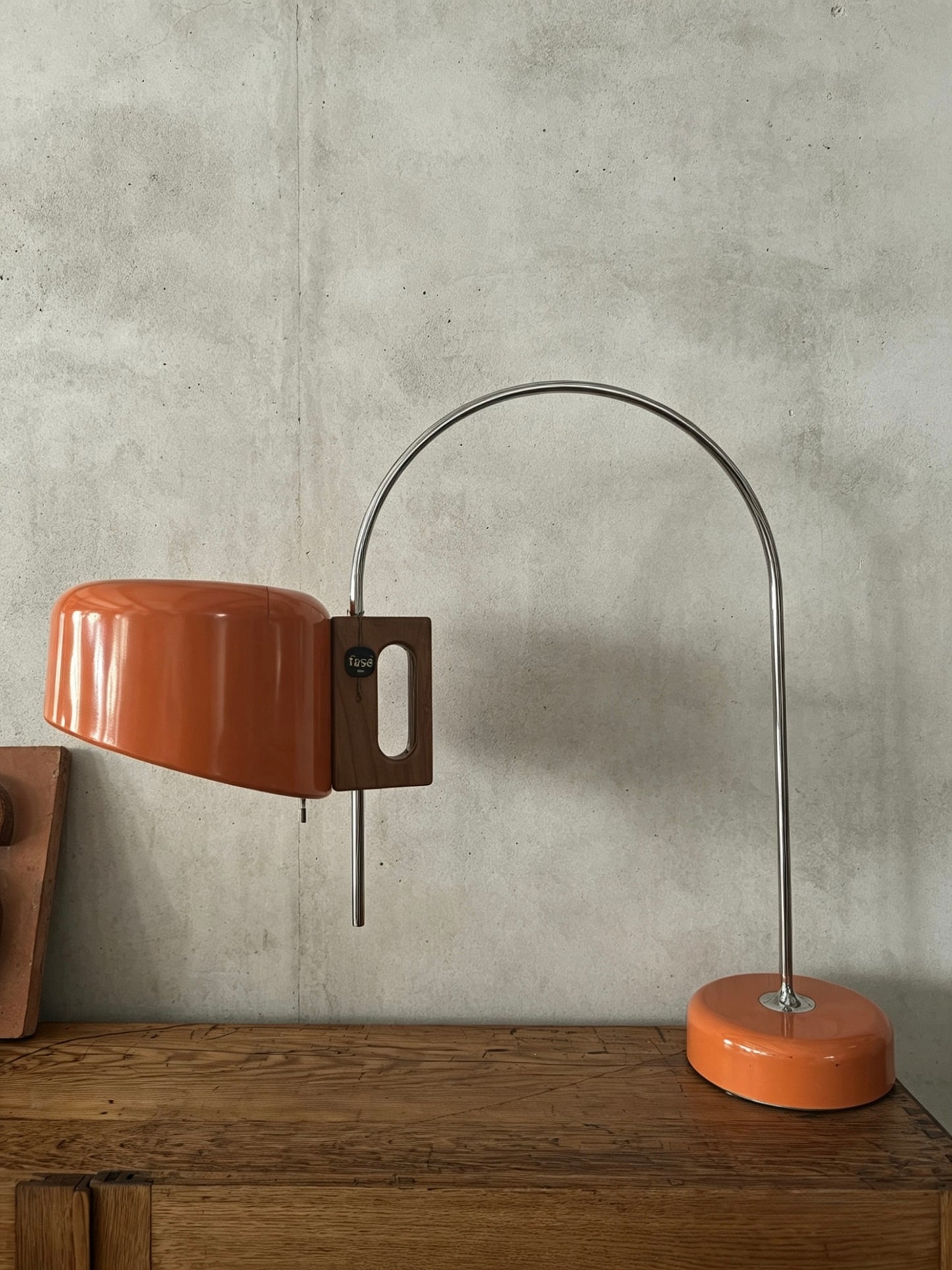 Rare Orange 1960s Fase Sauce Table Lamp By Tomas Diaz Magro Spain