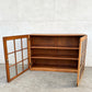 Early 1900s Oak Double Glass Door Display Bookshelf