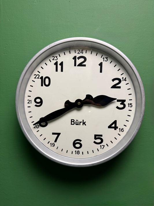 1950s Industrial Factory Clock By Bürk Germany