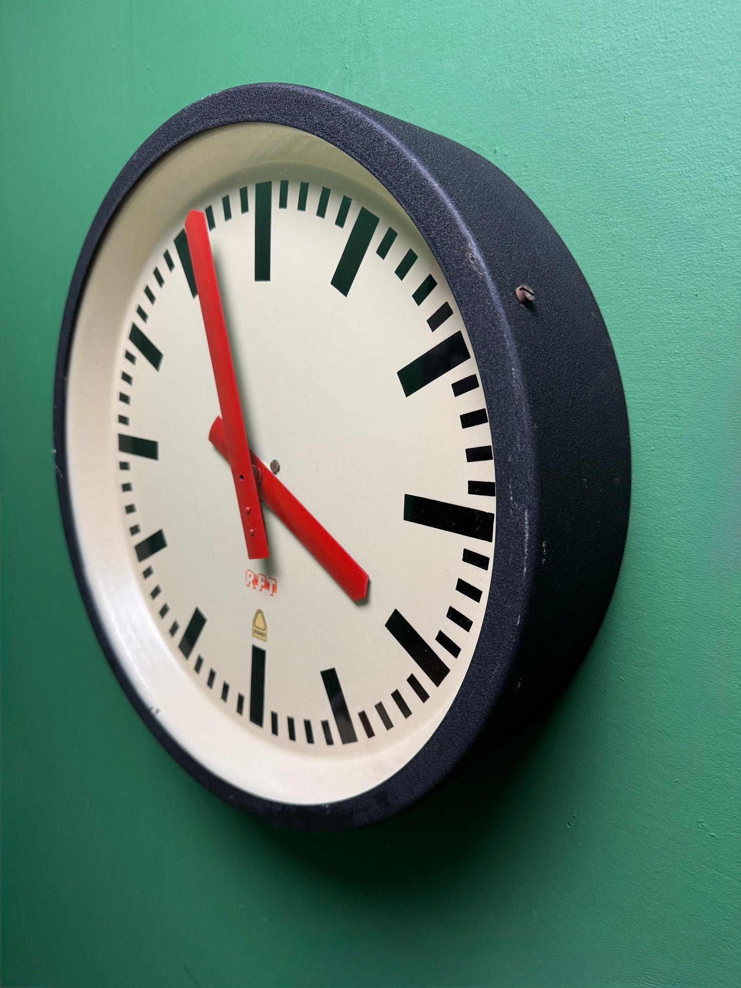 1950s East German Industrial Factory Clock By RFT