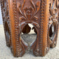 1950s Octaginal Hand Carved Walnut Turkish Table.
