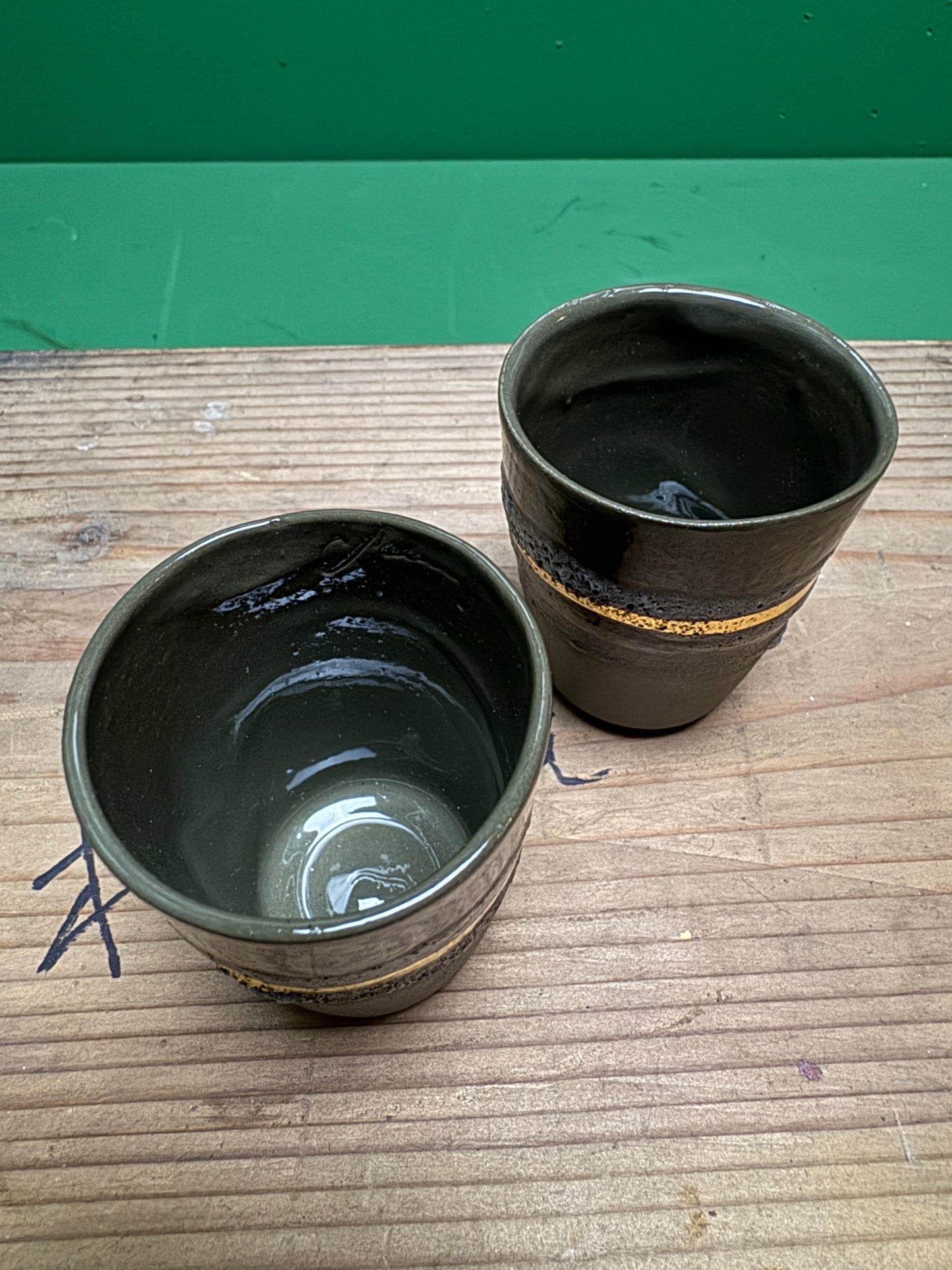 Hand Made Turkish Coffee / Espresso Cups By Renowned Design Ceramicist Saliha Kartal