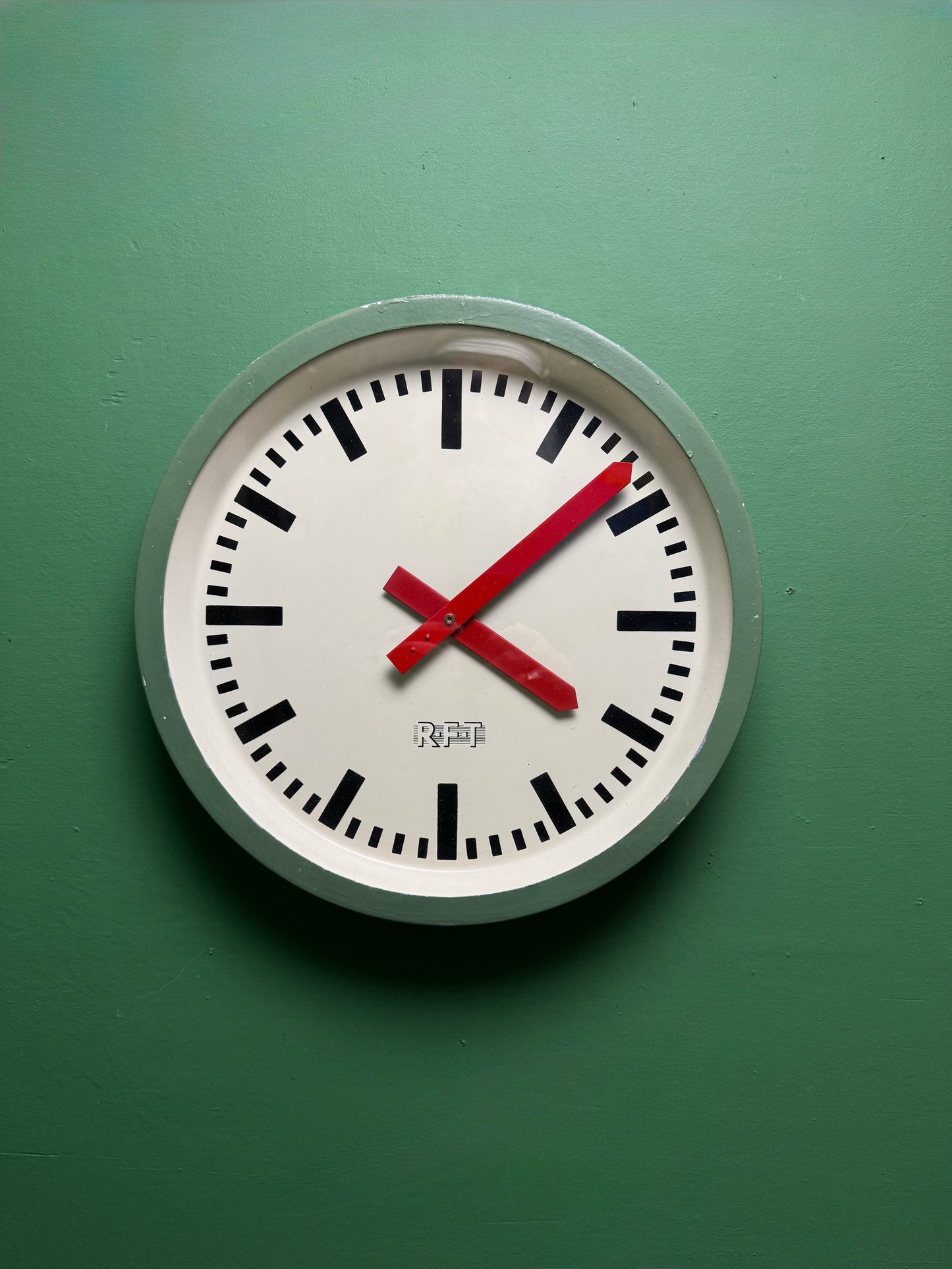 1960s East German Industrial Factory Clock By RFT