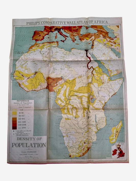 Philips Comparative Wall Atlas Of Africa Circa 1950s