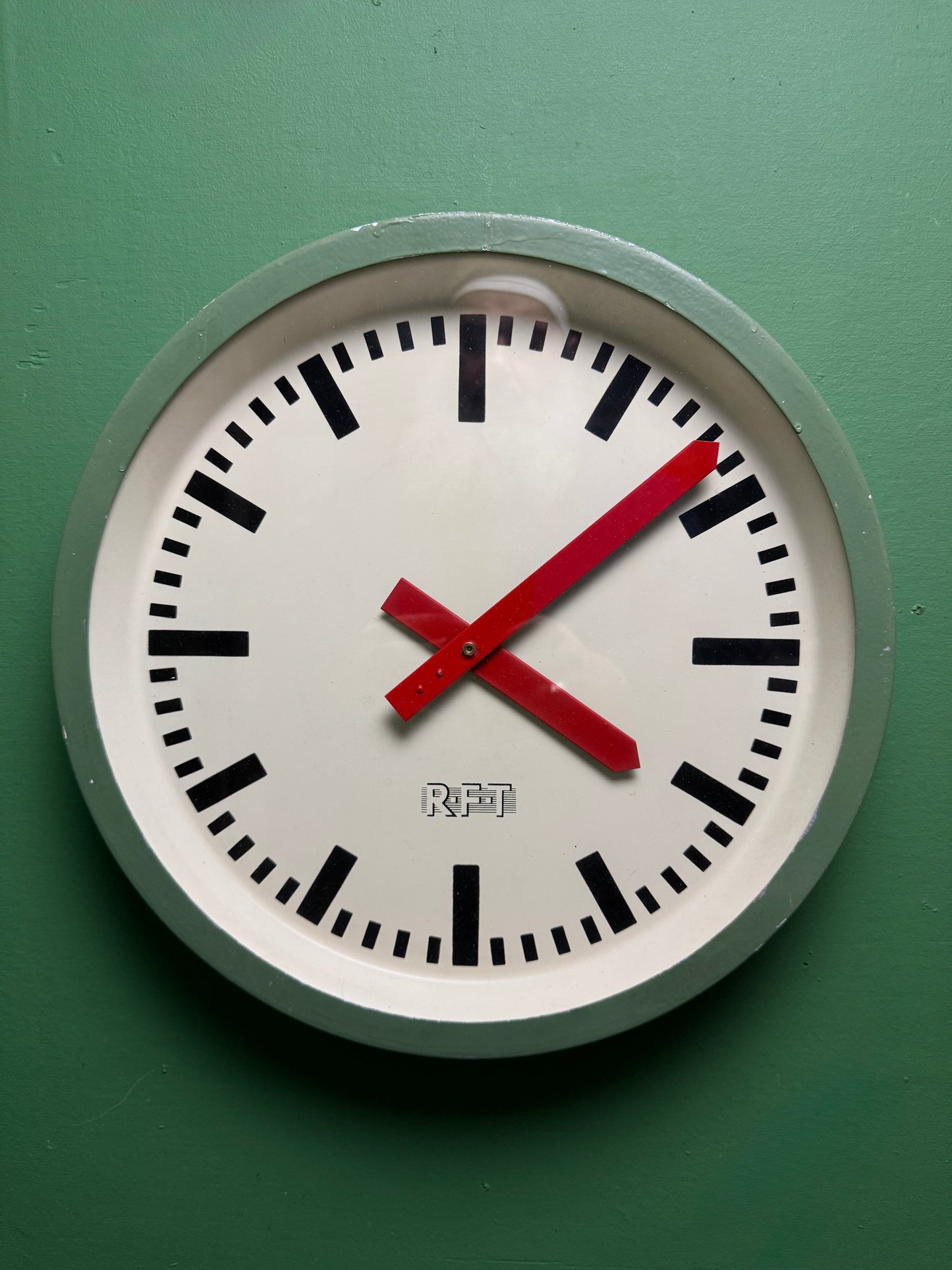 1960s East German Industrial Factory Clock By RFT