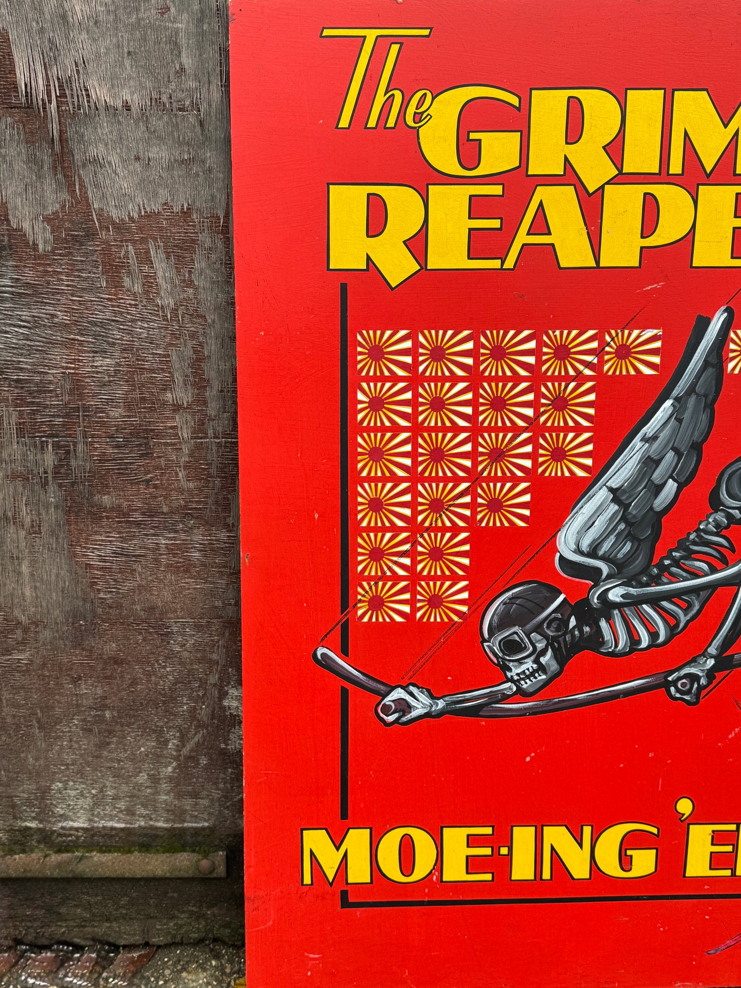 WW2 American Air Force Grim Reapers Nose Art Hand Painted On Board