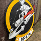 WW2 American Air Force VF-17A Nose Art Hand Painted On Board