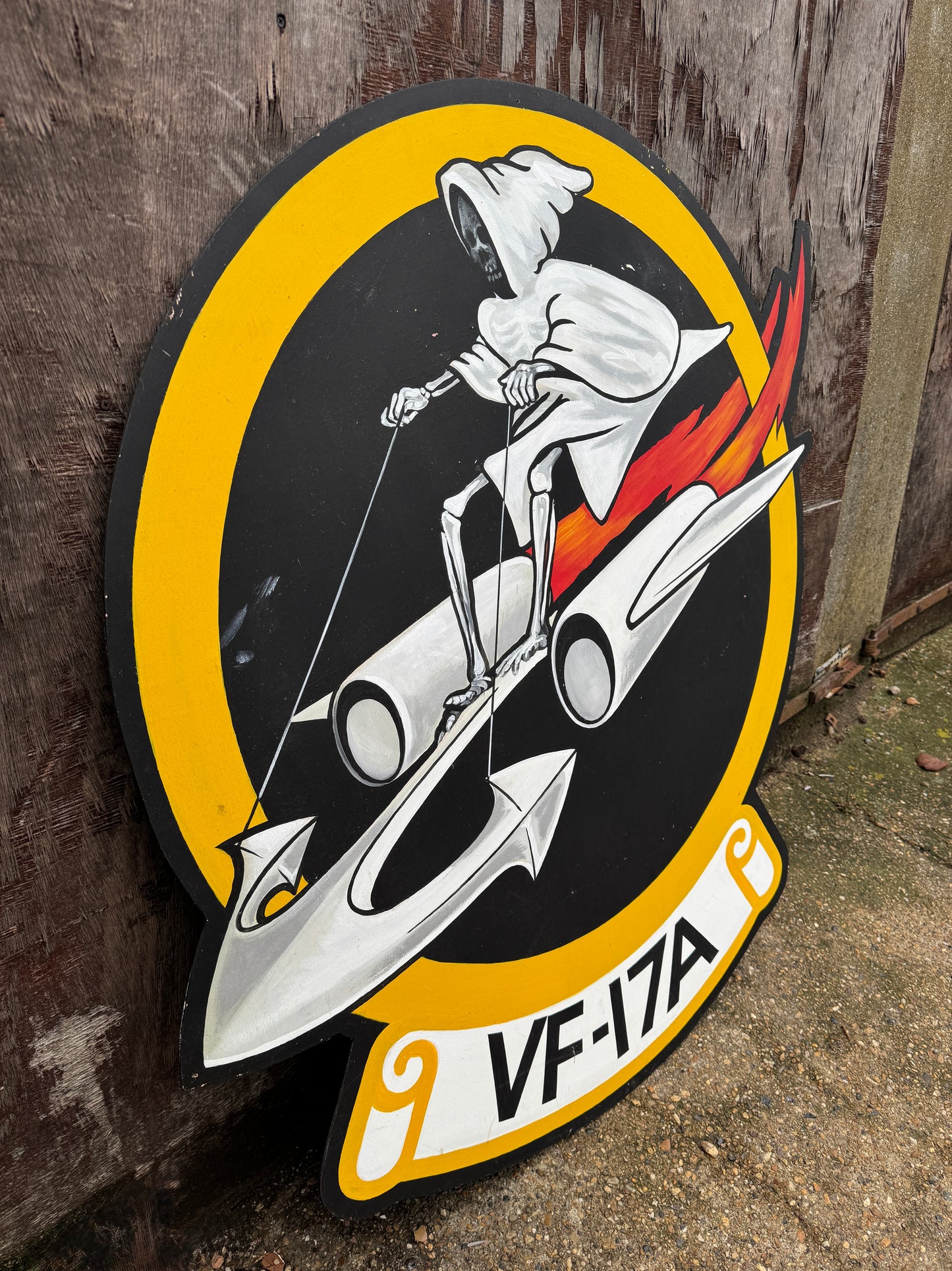 WW2 American Air Force VF-17A Nose Art Hand Painted On Board