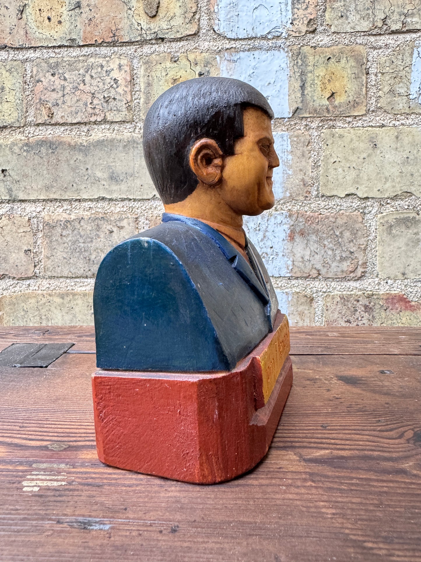 1960s Hand Carved President Kennedy Bust