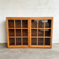 Early 1900s Oak Double Glass Door Display Bookshelf