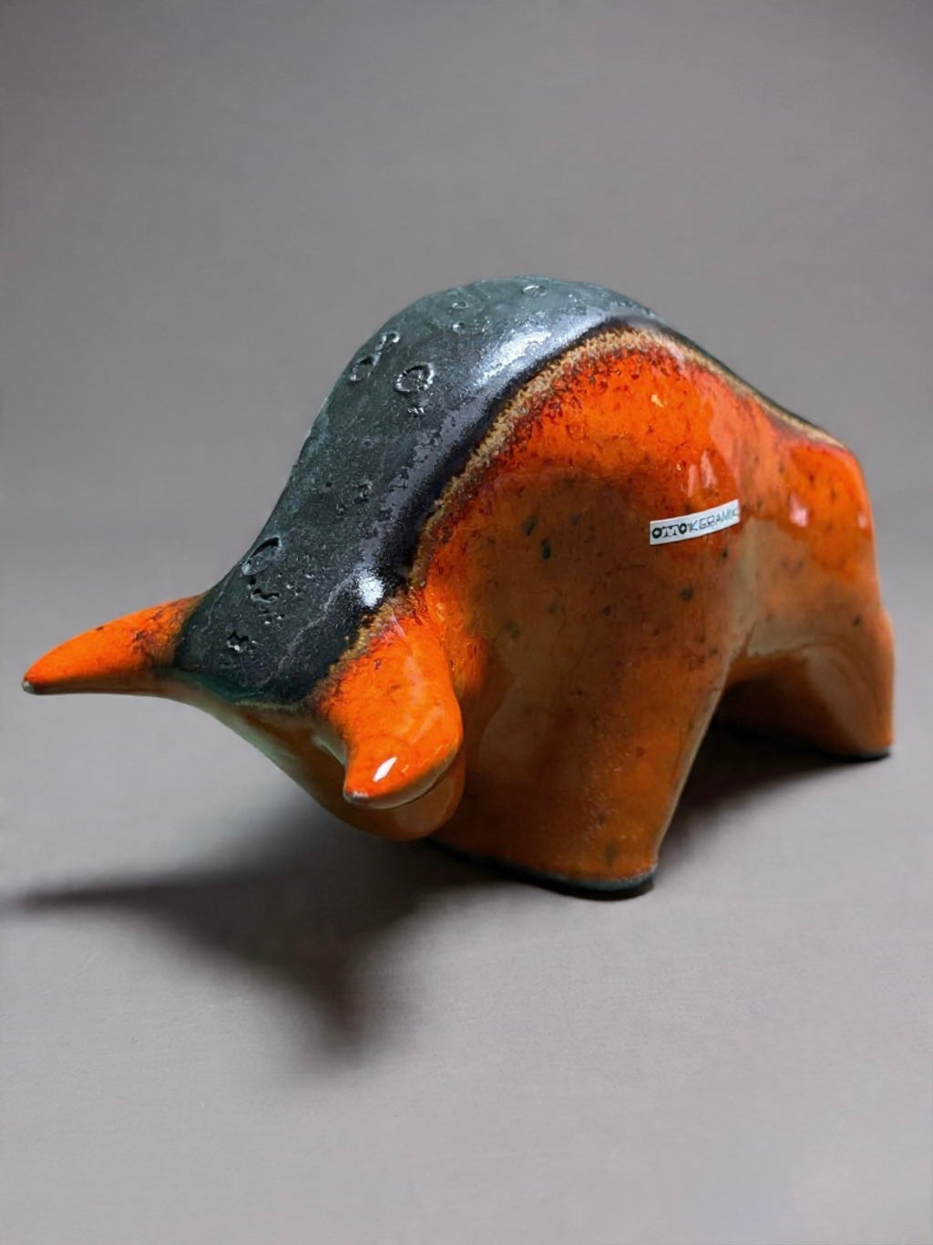 Otto Keramik Classic Ceramic Bull West German Pottery Fat Lava