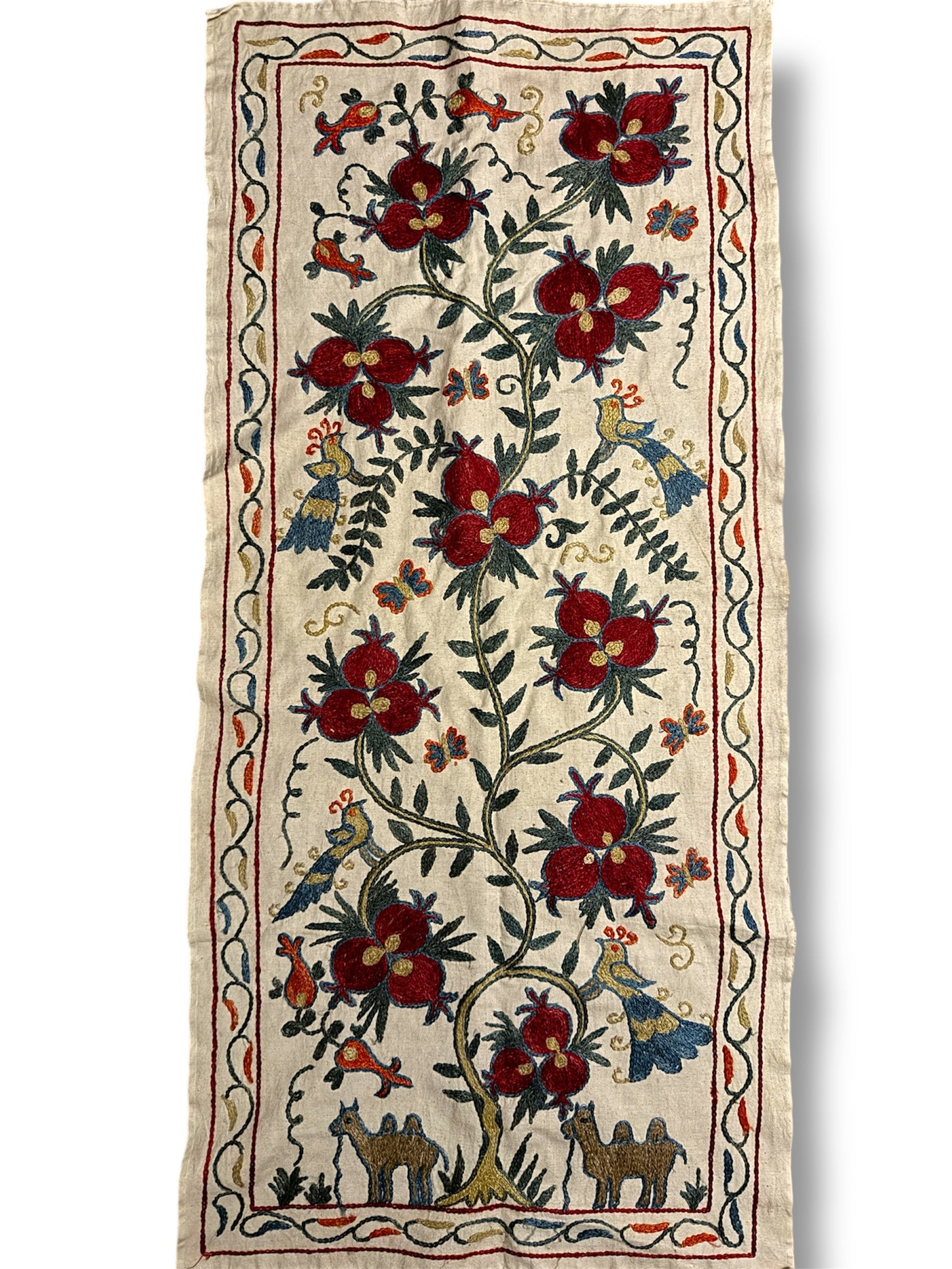 Hand Made Silk On Cotton Uzbek Bukhara Suzani.