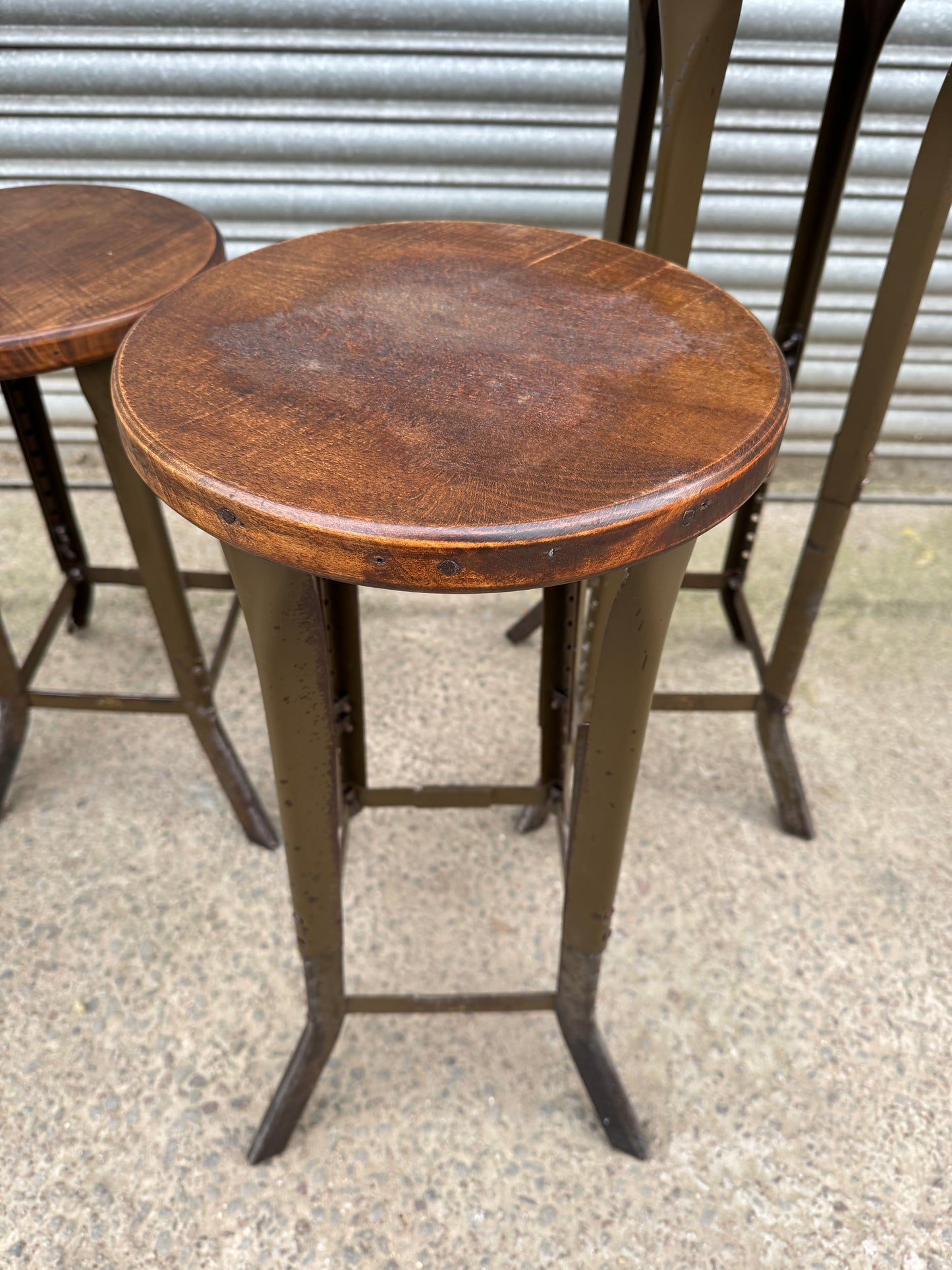1940s London Made Sankey-Sheldon Factory Stools