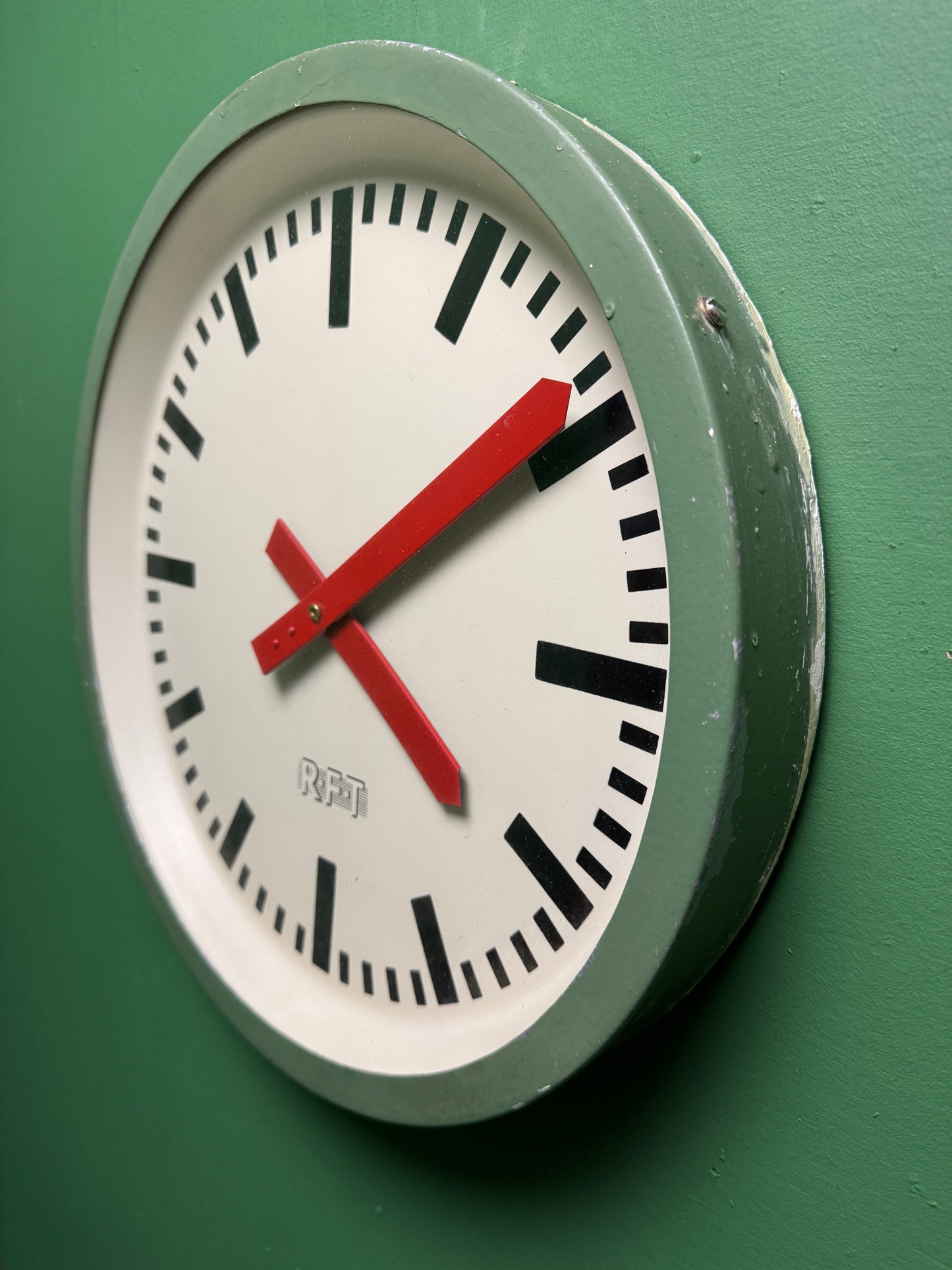 1960s East German Industrial Factory Clock By RFT