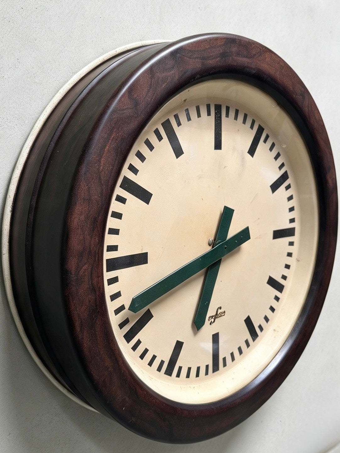 Large 1960's East German Industrial Factory Clocks By Elfema
