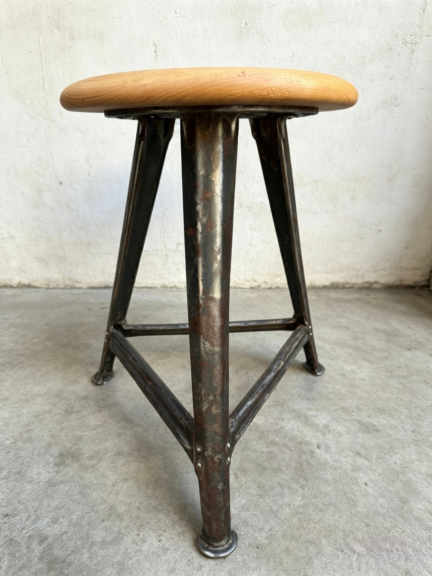 1930s Industrial Work Stool By Rowac