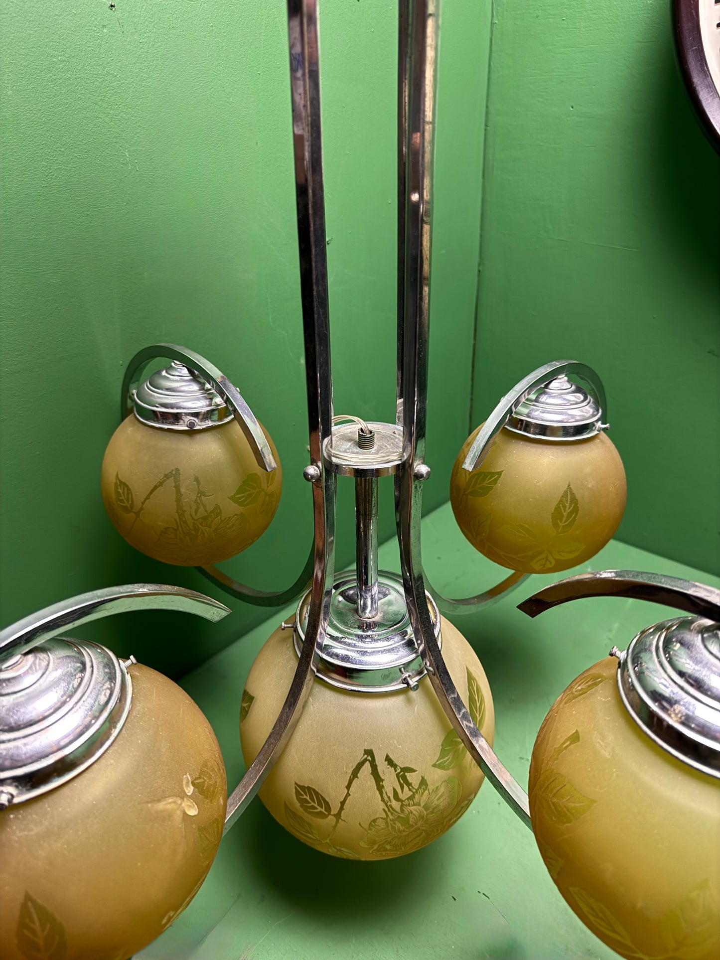 French Art Deco Chandelier Light By Sprat