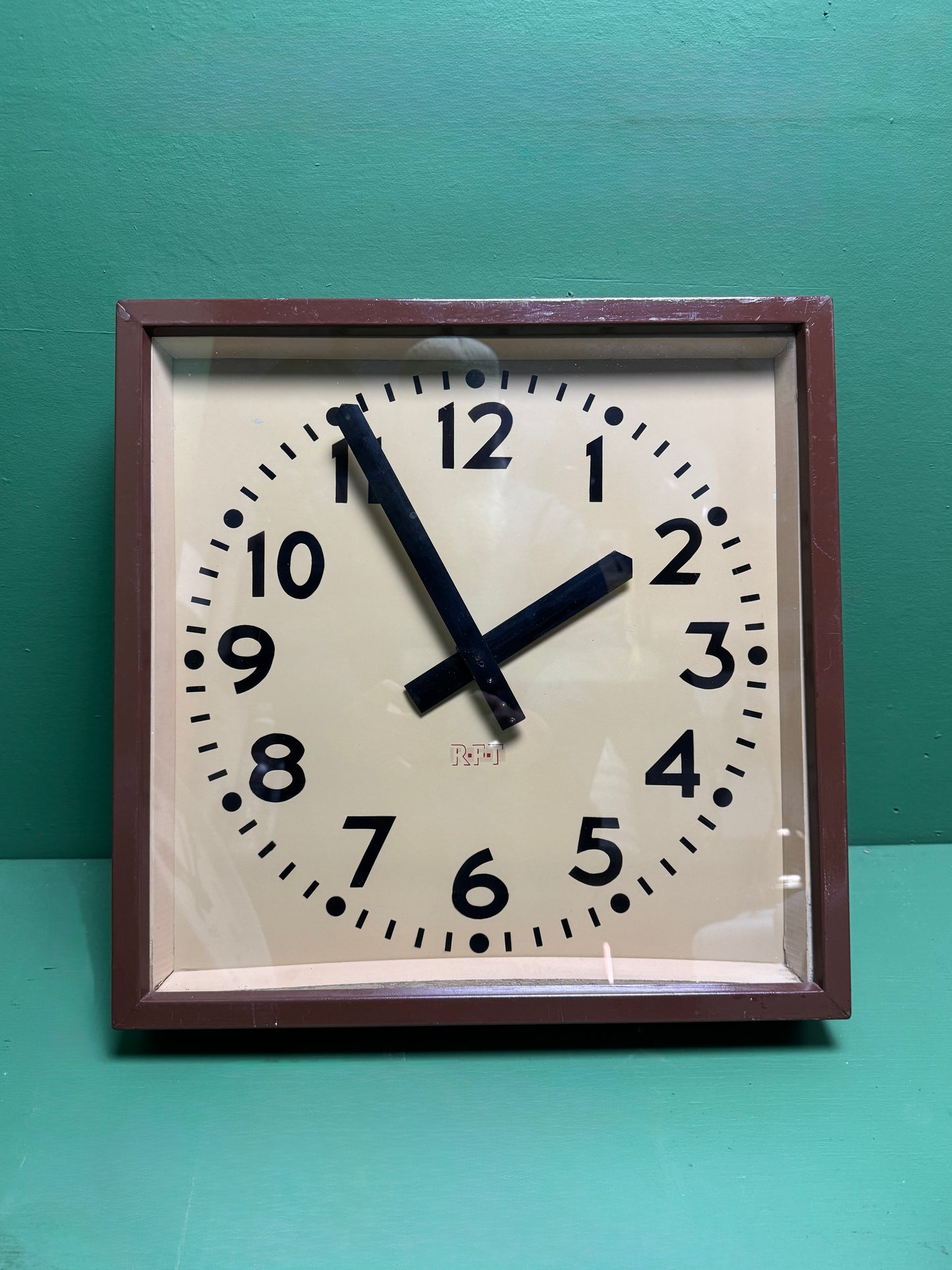 Large 1950s East German Industrial Factory Clock By RFT