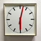 Large Czech Industrial 1970s Square Factory Clocks By Pragotron