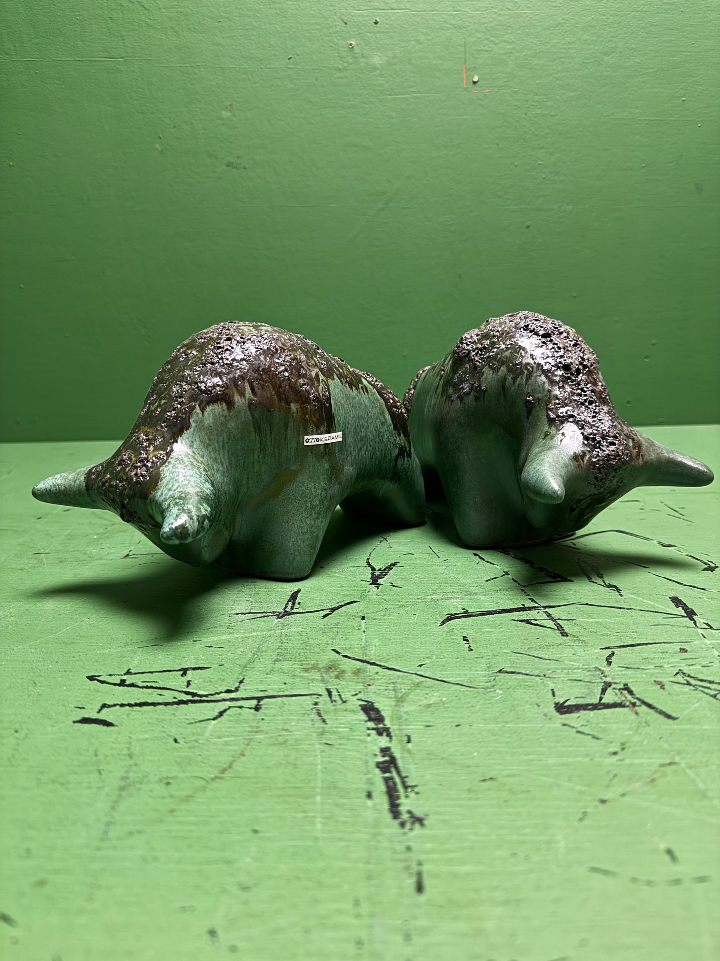 Otto Keramik Classic Ceramic Bull West German Pottery Fat Lava